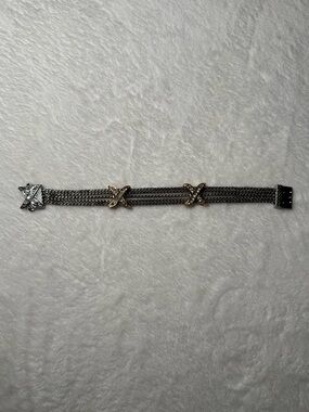 Mixed Metal Multi-Chain X Accent Bracelet